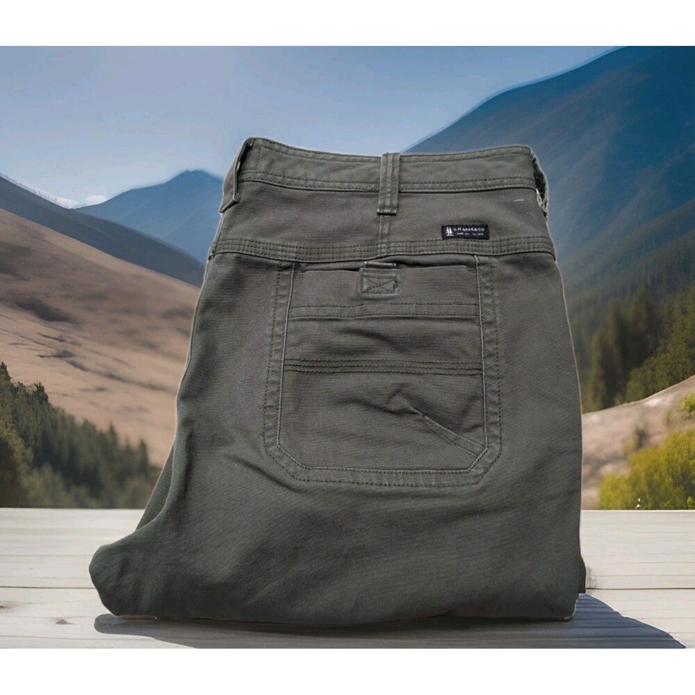 GH BASS CO MENS CANVAS UTILITY PANTS OLIVE GREEN 40X32 STRAIGHT LEG 527D879  EUC